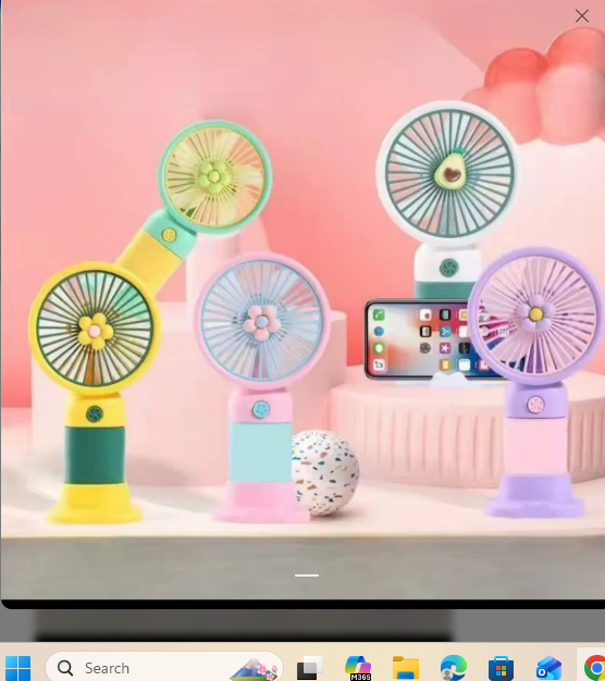 Cute Rechargeable Handheld Mini Fan with Phone Holder Base | Portable USB Desktop Fan for Travel & Office
