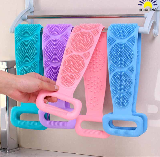 sliconBack Scrubber for Shower | Double-Sided Bath Body Massage Belt & Exfoliating Towel
