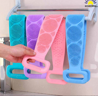 sliconBack Scrubber for Shower | Double-Sided Bath Body Massage Belt & Exfoliating Towel