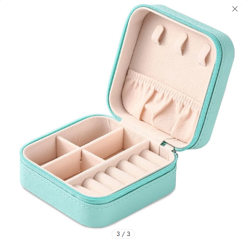 Portable Travel Jewelry Organizer Box | Mini PU Leather Jewelry Case for Rings, Earrings & Necklaces