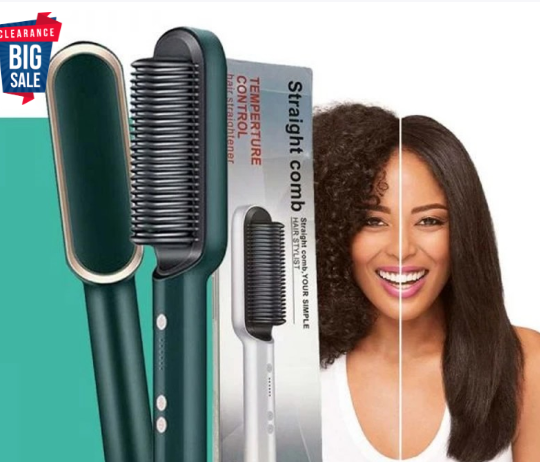 Professional Electric Hair Straightener Comb | Ceramic Heating Straightening Brush for Silky Smooth Hair