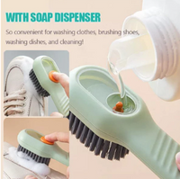 Multifunctional Cleaning Brush with Built-in Soap Dispenser | Liquid Dispensing Scrub Brush for Shoes, Clothes & Kitchen