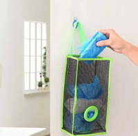 Wall Hanging Mesh Plastic Bag Organizer | Garbage & Grocery Bag Dispenser Holder for Kitchen