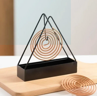 Premium Iron Mosquito Coil Holder | Triangle Vintage Insect Repellent Coil Stand with Ash Catcher