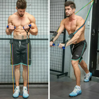 11-Pcs Premium Resistance Bands Set | Portable Home Gym Workout Tubes with Handles & Door Anchor