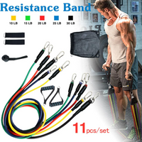 11-Pcs Premium Resistance Bands Set | Portable Home Gym Workout Tubes with Handles & Door Anchor
